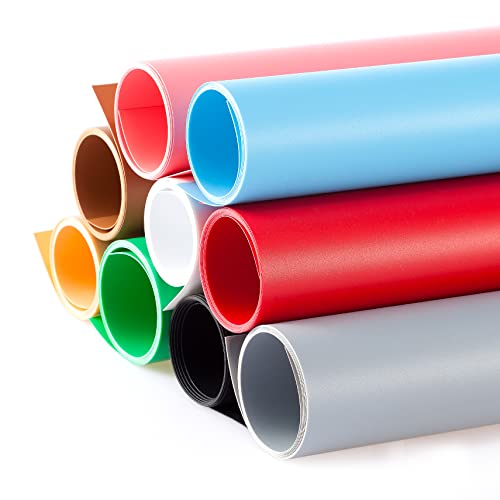 Selens Toile de fond en PVC 9 couleurs 60 x 130 cm/68 x 130 cm - Étanche et lisse - Fond de fond double face pour studio photo, blogueurs gourmets, cosmétiques, boutique en ligne