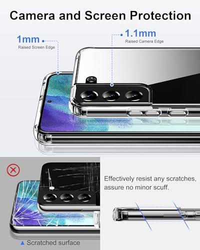 Image of HOOMIL Clear Case for Samsung Galaxy S21 FE, Anti-Yellowing - Purple