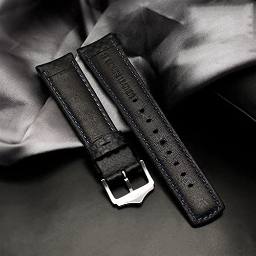 Bande de montre en cuir look carbone idéal pour le bureau et sport - 6