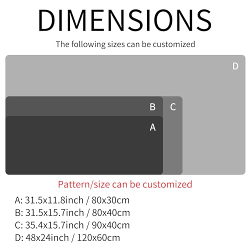 Image of Black and White Wave Large Mouse Pad, Full Desk XXL Extended Gaming Mouse Pad 35 inch x 17 inch, Waterproof Desk Mat with Stitched Edges, Non-Slip Base, Keyboard Pad, Desk Mat for Gamer, Office & Home