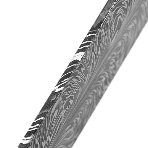 Nesmo 520 Damascus Steel Blank Billet Feather Patern Bar Stock for knife making Hand Forged 12 Inches, Gray by Nesmo - Used condition - Image 5