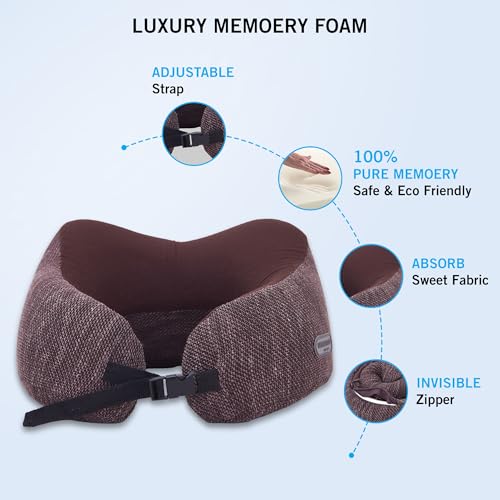 Image of Kenneth Cole Unisex U-Shaped Neck Pillow - Adjustable & Ergonomic Design Travel Pillow|Ultimate Comfort Neck Pillow Ideal for Cars, Trains, Home, Office, Long Flight|Full Surrounding & Soft Pillow
