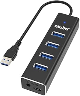 USB Hub, Atolla USB 3.0 Hub 4 Port Extender [Aluminum Shell] Slim Fast USB Splitter Supported for Laptop USB Extension Multi Port for Surface Pro/XPS/PS4, USB Wifi Adapter, Flash Drive, Mouse