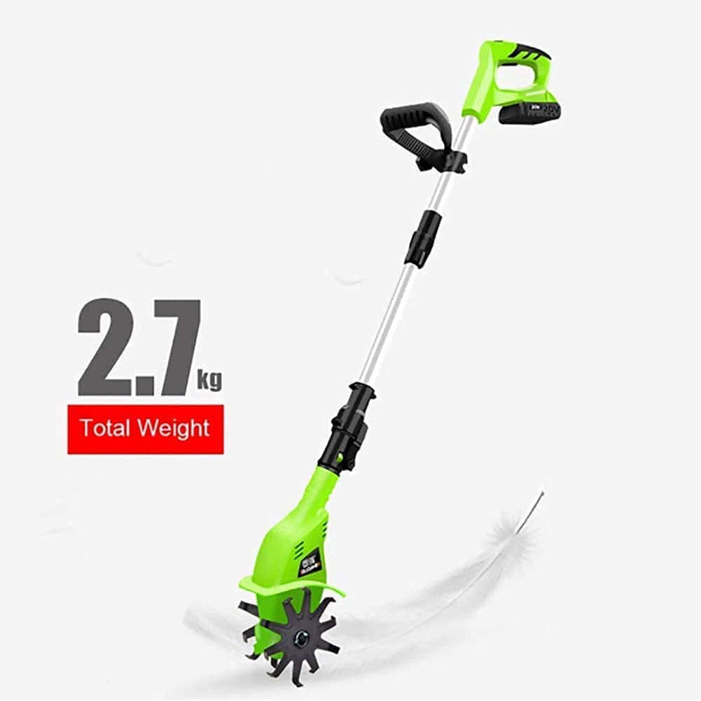 Rotavator inalámbrico de Mano eléctrico, rotavators de cultivador de jardín con batería Recargable de 4000Mah y Cargador