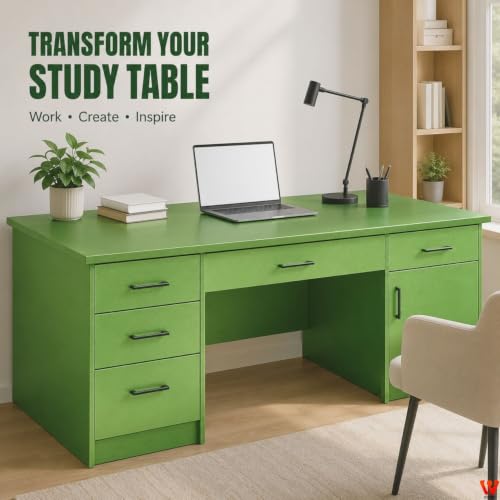 Image of WISDOM Apple Green Metallic Self Adhesive Wallpaper Peel & Stick Decorative Waterproof Removable Vinyl Sticker for Kitchen Cabinets, Wardrobe, Furniture, Table & Home Decor (20x200 in)