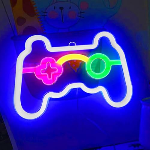 Funmo Gamer LED Neonlicht, Spiel Leuchtreklame, Gaming Neon Schild, Gamepad Leuchtschrift für Wand Game Room Spielzimmer jugendzimmer Bar Geschenk Party Dekoration