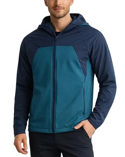 Image of Spyder Mens Softshell Jacket - Faux Fur Lined Water Wind Resistant Performance Mens Fleece Jacket for Hiking Running Jogging