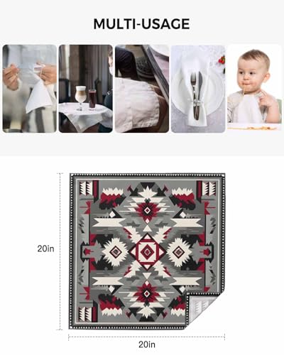 Servilletas de Tela Cuadradas Pack de 4 Rojo Negro miniatura 5