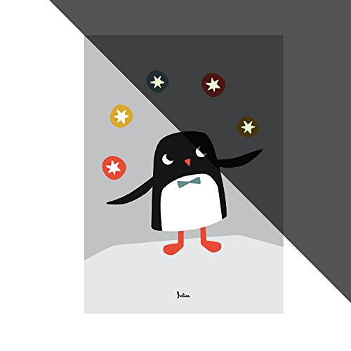 Chambre de bébé veilleuse de nuit poster animaux Julica Pinguin pour décoration enfant