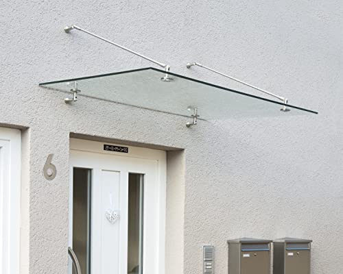 Canopia by Palram Vordach für Haustür Taurus 1400 Pultvordach 140 x 90 cm Silber Sonnenschutz Haustürvordach inkl. Regenrinne