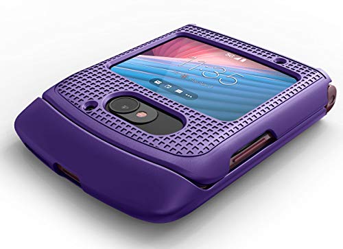 Case For Motorola Razr 5G Flip Phone, Nakedcellphone [Purple] Protective Snap-On Hard Shell Slim Cover [Grid Texture] For Motorola Moto Razr 5G Flip Phone (2020) Xt2071 #TOP2
