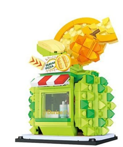 General Jim's Unique Durian Pizza Stand Shop 322 Piece Modular Building Blocks Brick Playset or Model Comes with Light Kit and Accessories Fun for Teens and Adults
