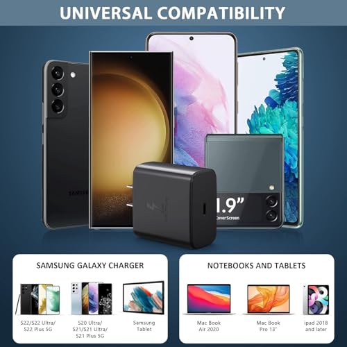 Image of 45W Type C Charger Adapter Compatible With Samsung Galaxy Tab S10 Fe+ /S10 Fe /S10+ /Ultra /S9 Ultra /S8 /S7 /A8 /A9+ /S9 Fe+ /S9 Fe /A9 /S6 Lite /A7 /All Tablet Support 45 W Super Fast Charging /Black