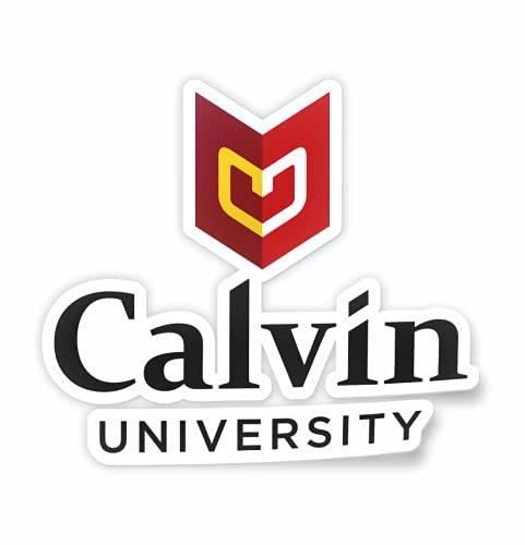 Image of Calvin University College Official Academic Logo Weatherproof Vinyl Sticker Car Decal from Nudge Printing