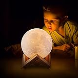 luna pequeña de jupiter ▶TECNOLOGÍA INNOVADORA - this lamp is made of high quality and PLA environment materials, innovative 3D printing technology, layer by layer layer, restores the true image of the moon.