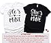 I'm His She's Mine Couples Shirts, Cute Valentine Matching Outfits for Husband, Wife, Boyfriend, Girlfriend, for Him and Her, Honeymoon Shirts. Multicolor