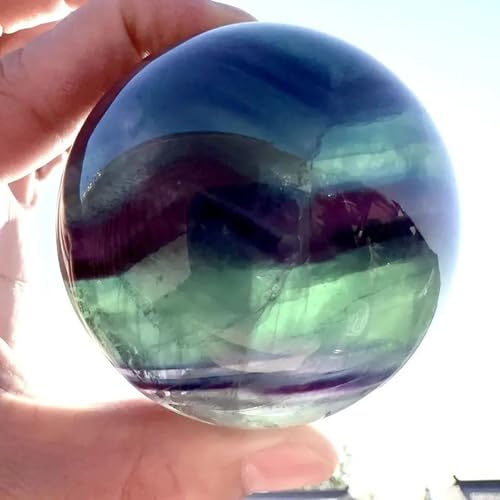 Rainbow Fluorite Crystal Ball,Quartz Crystal Sphere Ornament for Home Decor, Crystal Balls for Witchcraft and Decorative Balls,3