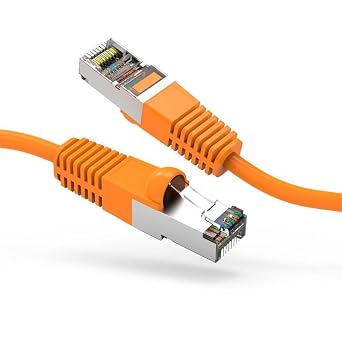 FireFold Cat5E Shielded Ethernet Patch Cable Orange 0.5ft - Internet Cable Snagless Boot Network Wire - High Speed Ethernet Patch Cable 350MHz FTP Cord - 4 UTP 24AWG Stranded Pure Copper Wire