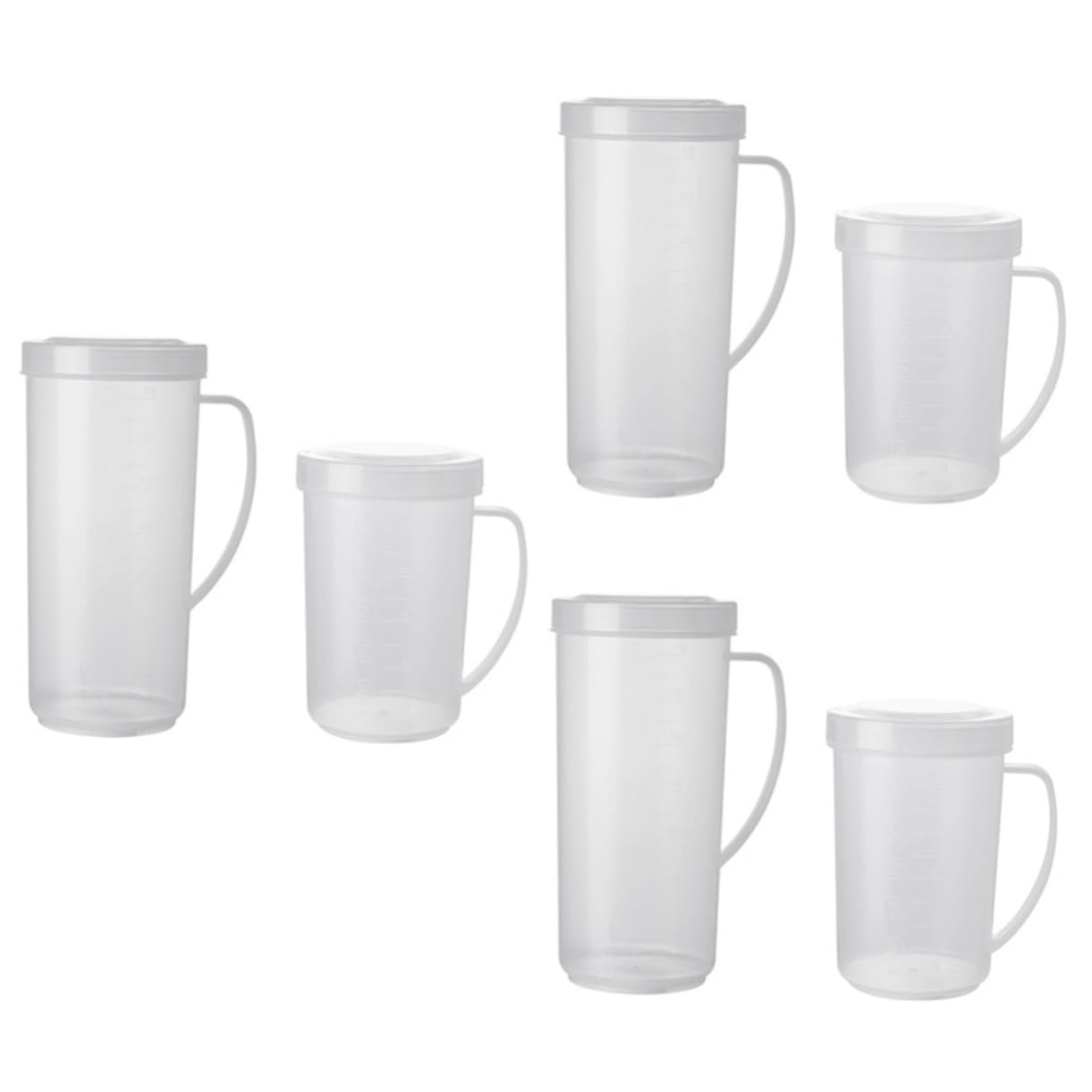 POPETPOP 3 Sätze Tasse Klein Rosa Messbecher Kaffeekännchen Coffee Pot Frühstücksglas Milk Jug Massstab Kaffeekrug Kaffeekannen Mit Plastik Weiß Wiederverwendbar 2 Stück * 3