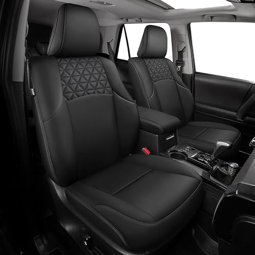 FEINEPRO Seat Covers for Toyota 4Runner 2011-2024, Faux Leather Car Seat Cover Full Set, 2-Row-Only for 5 Seats Version-Black