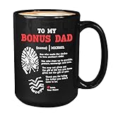 Father's Day Coffee Mug - To My Bonus Dad One Who Made the Choice - Personalized Custom Name Stepped...