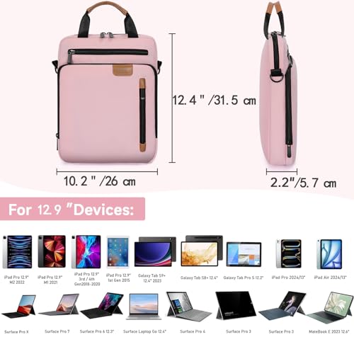 Image of 12.9 Inch Tablet Sleeve Bag, Padded Carrying Case for 13 Inch New iPad Pro M5 /Air M3 2025,Pad Pro M4 M2 M1 /Air M2, Samsung Galaxy Tab S9 FE+ /S9+ /S8+ /S7 FE /S7+ 12.4 inch 2022 /2023, Surface Laptop Go 12.4 inch