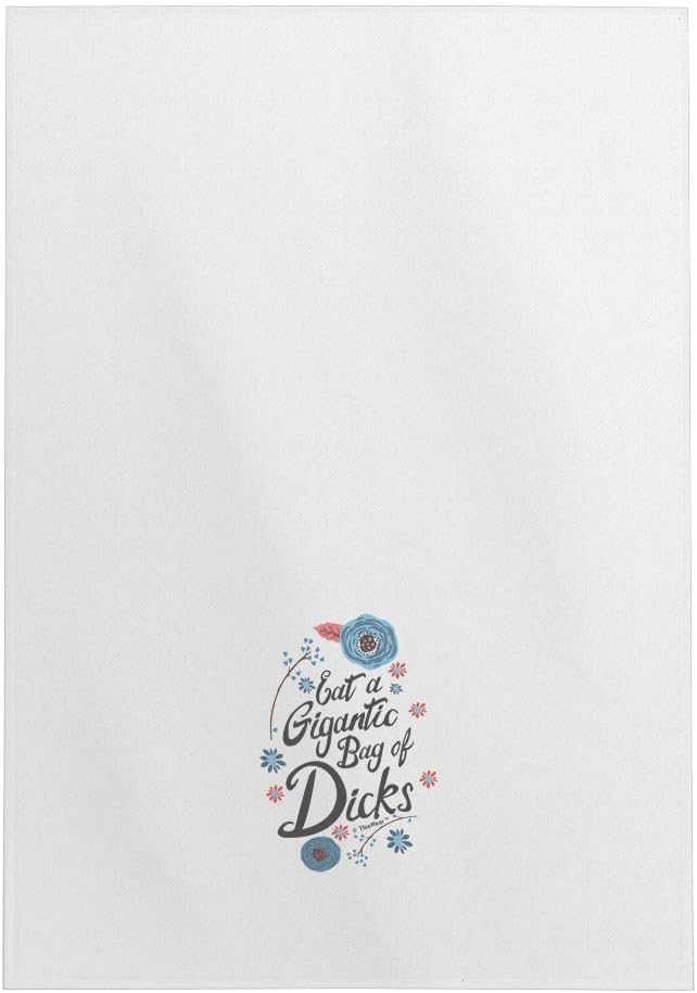 Funny Quote Gifts Eat a Gigantic Bag of D-CKS Humorous Towels Naughty Gifts 2 Pack Kitchen Tea Towels White