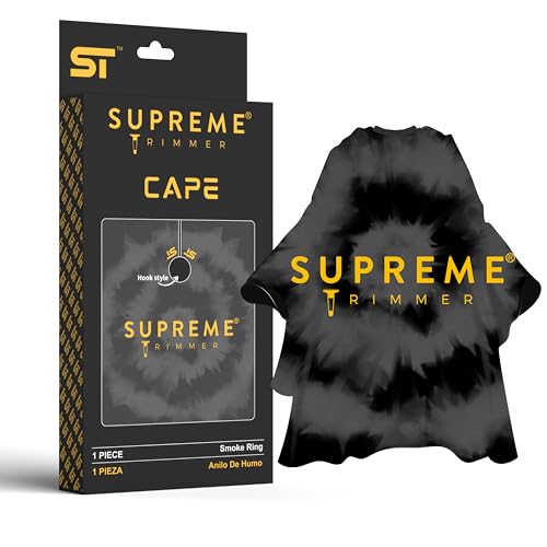 Supreme Trimmer Premium Barber Cape | Professional Hair Stylist Waterproof, Hook Closure Cape; Salon, Barber, or Home Use | Smoke Ring