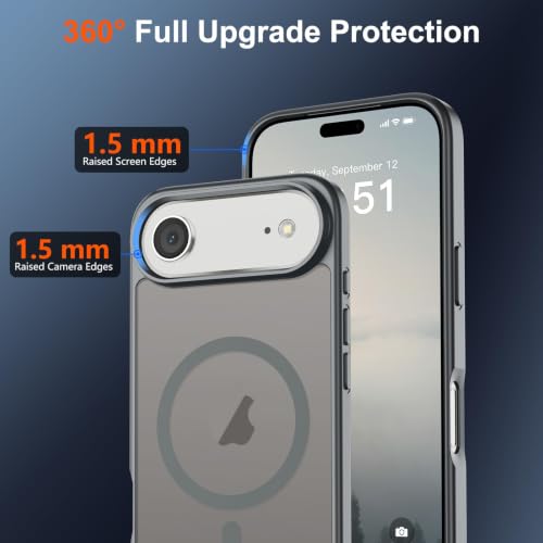 Image of AIBEX Back Cover Case for Apple iPhone 15 Pro Max MagSafe Compatible | Slim Case with Wireless Charging Support | Anti-Scratch, Anti-Fingerprint & Lightweight Military-Grade Protective Cover - Black