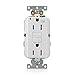 Leviton G5262-WTW 15A-125V Extra-Heavy Duty Industrial Grade Weather/Tamper-Resistant Duplex Self-Test GFCI Receptacle, White, 15-Amp