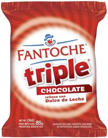 Fantoche Alfajor triple Chocolate filled with dulce de leche - 12 pack X 85gr