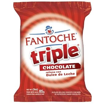 Fantoche Alfajor triple Chocolate filled with dulce de leche - 12 pack X 85gr