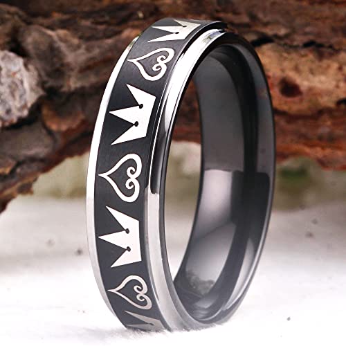 Cosplay Jewelry Hearts & Crowns Design Ring - Tungsten Ring Wedding Ring Men's Ring -Free Customized Engraving2