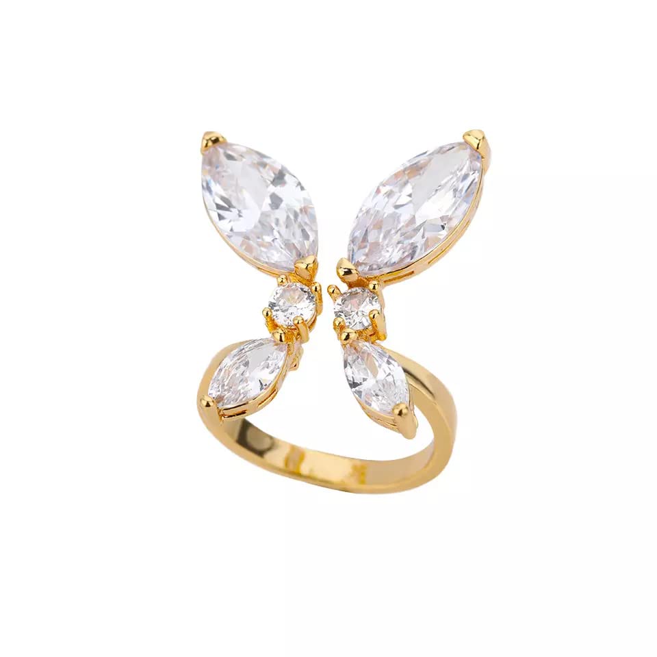 Trendy Vintage Butterfly Rings For Women Men Lover Couple Rings Set Friendship Engagement Wedding Open Rings Jewelry (silver)2