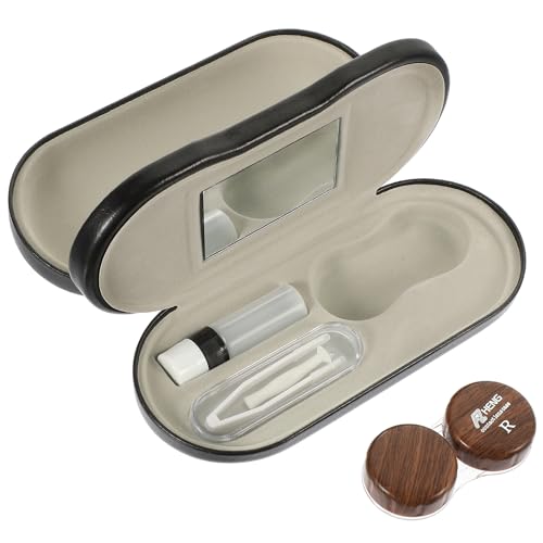 Boîte à lunettes double en cuir PU et métal pour ranger deux paires