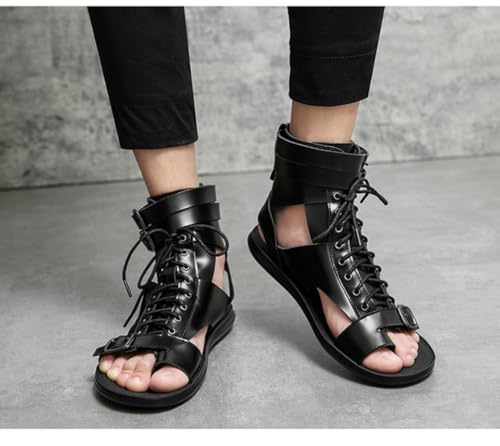 Gladiator Fisherman Jesus Sandals for Men High Top Tennis & Racquet Sport Shoes Leather Ankle Strap Beach Slides No Slip Beach Flats Lightweight Breathable Casual Summer Walking Shoes Party Vacation4