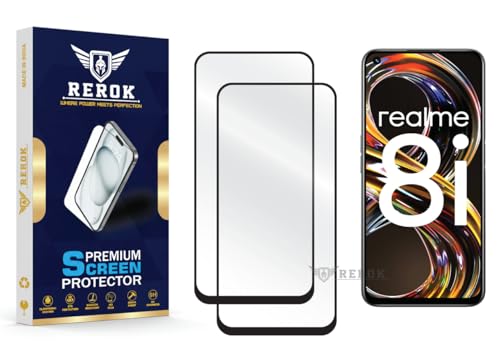 Image of Gorilla Tempered Glass Screen Protector Compatible with Realme 8i [Pack of 2] | Edge-to-Edge, Bubble-Free, Case Friendly, Easy Installation Kit