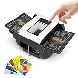 Picture of Dealtron Automatic Card Shuffler,One-Press Auto & Manual Modes,Electric Shuffling for 1-2 Decks,Low Noise,Rechargeable & Portable,Ideal for Poker,UNO,Blackjack,Skip Bo,Phase 10,Crazy 8 (Black)