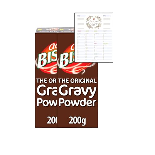 Gravy Powder Bundle which Contains Bisto The Original Gravy Powder 200g - Pack of 2 with Grocery List Card