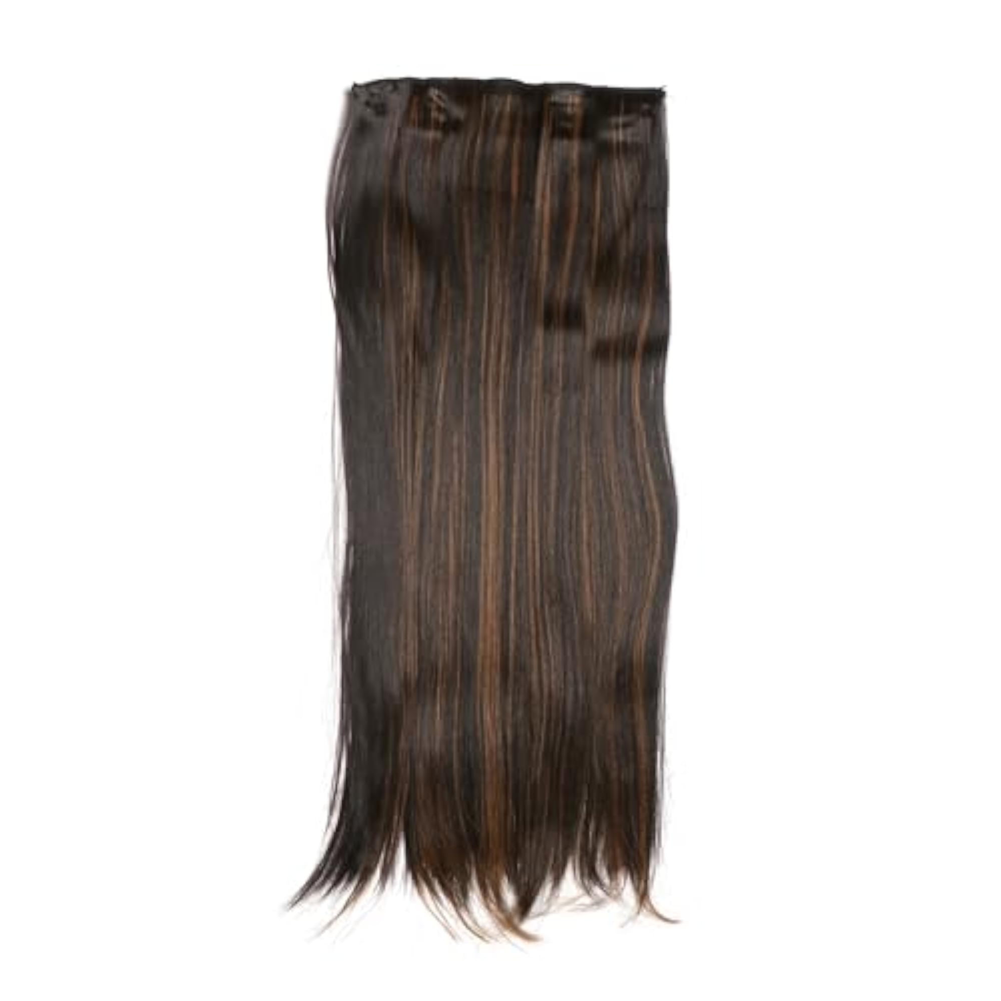 Women's Natural Black Straight Hair Extensions 5 Clip in 24 Inch