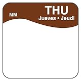 DayMark 1100344 MoveMark Day of the Week Trilingual Removable Label, Thursday, 1