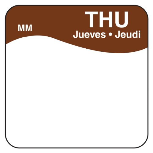 DayMark MoveMark Day of The Week Trilingual Removable Label, Thursday, 1