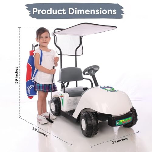 Kid Motorz Junior 6V Pro Golf Cart Ride-On, White