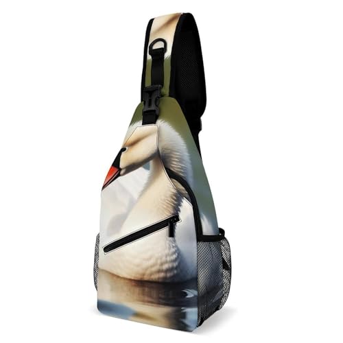 Cute Little Swan Mochila Bandolera Casual para Hombre y Mujer