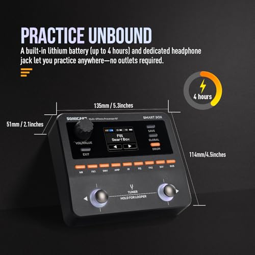 Image of SONICAKE QME-20 Smart Box - Multi Effects Pedal for Guitar with 130+ Effects, NAM /IR Support, Looper, Built-in Tuner /Metronome, Portable Effects Processor with USB Audio Interface, Stereo Output