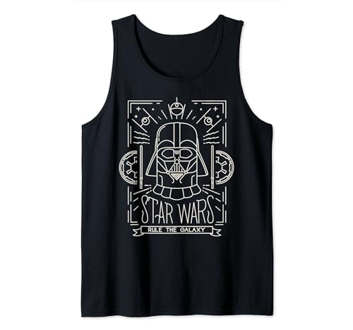 Débardeur Star Wars Darth Vader pour homme en coton imprimé line art noir