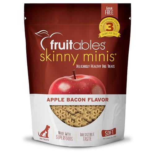 Fruitables Skinny Mini – Healthy Treats for Dogs – Low Calorie Training Treats – Free of Wheat, Corn and Soy – Apple Bacon – 12 Ounces