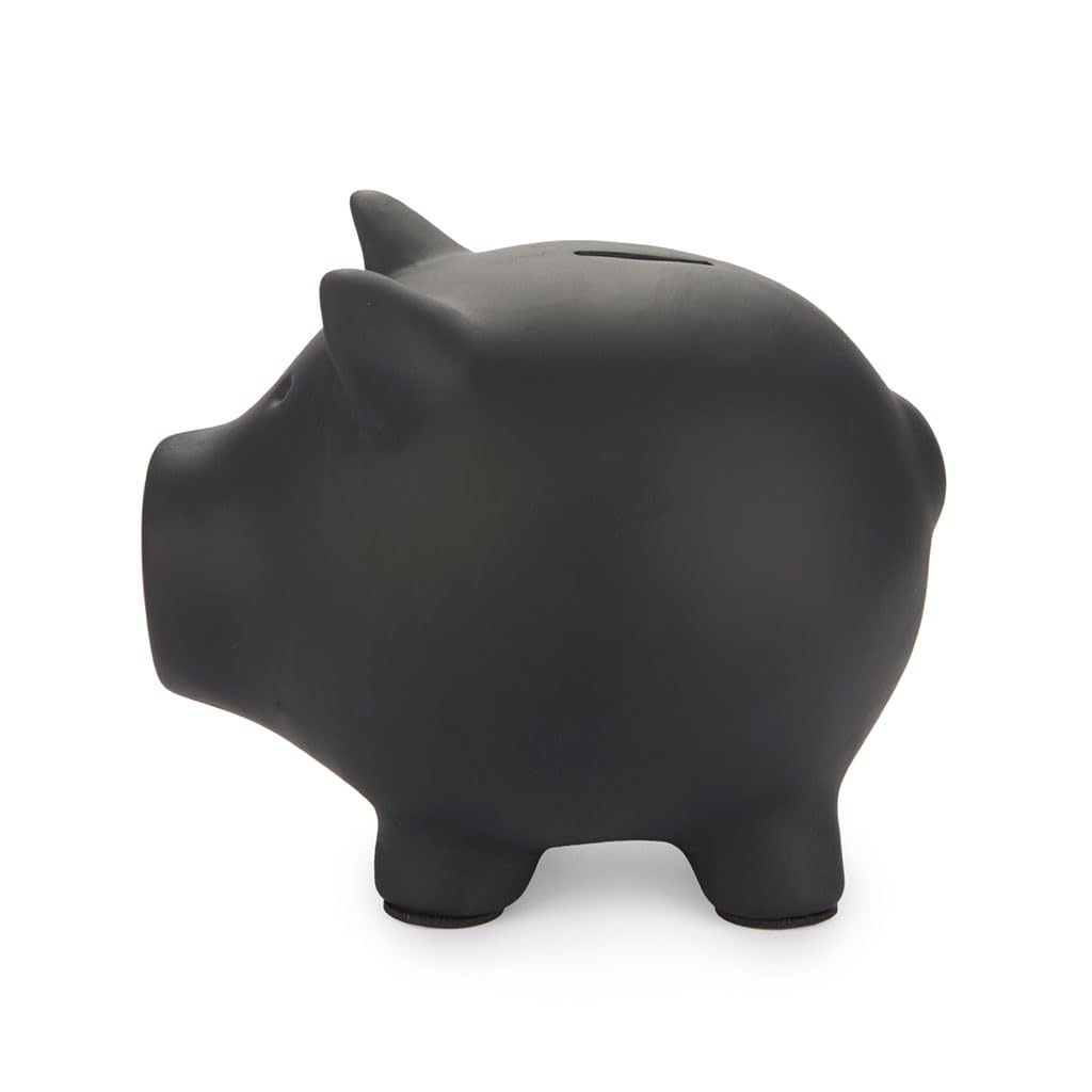 Balvi Salvadanaio Oink Bank Colore nero Personalizzabile e riutilizzabile Ceramica