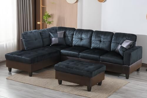A Ainehome Left Facing Midnight Blue Sectional Sofa