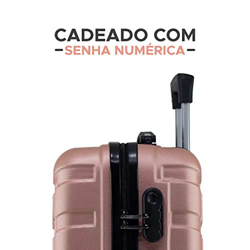 Mala Bordo 10kg ABS Rígido Rodinhas 360º (Rosê)